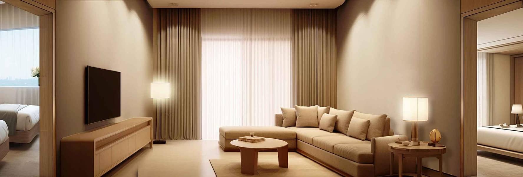 Furnished 1BR Apartment | Marriott Residences JVC | Balcony & Pool Access - Image 1