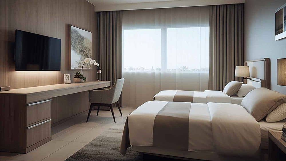 Furnished 1BR Apartment | Marriott Residences JVC | Balcony & Pool Access - Image 2