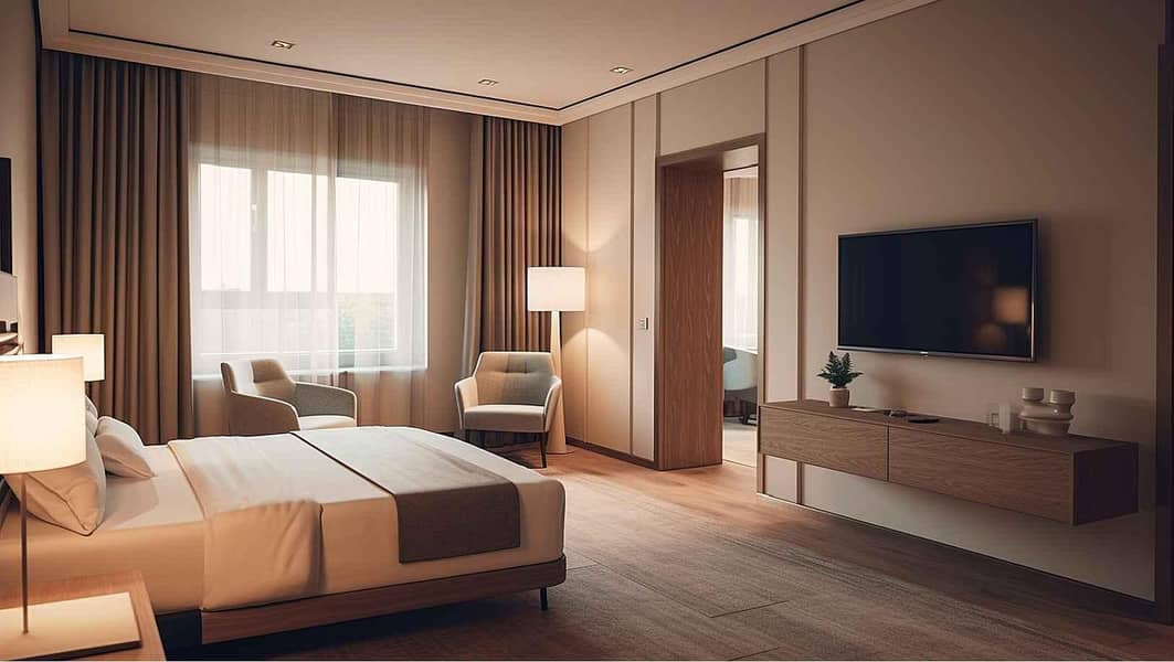 Furnished 1BR Apartment | Marriott Residences JVC | Balcony & Pool Access - Image 5