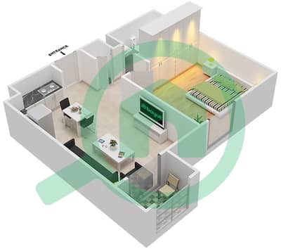 Zahra Apartments 1B - 1 Bed Apartments Unit 319,419,519,617,717 Floor plan