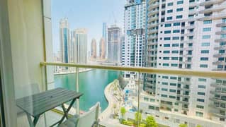 استوديو مفروش | إطلالة على المارينا | الوصول إلى الشرفة