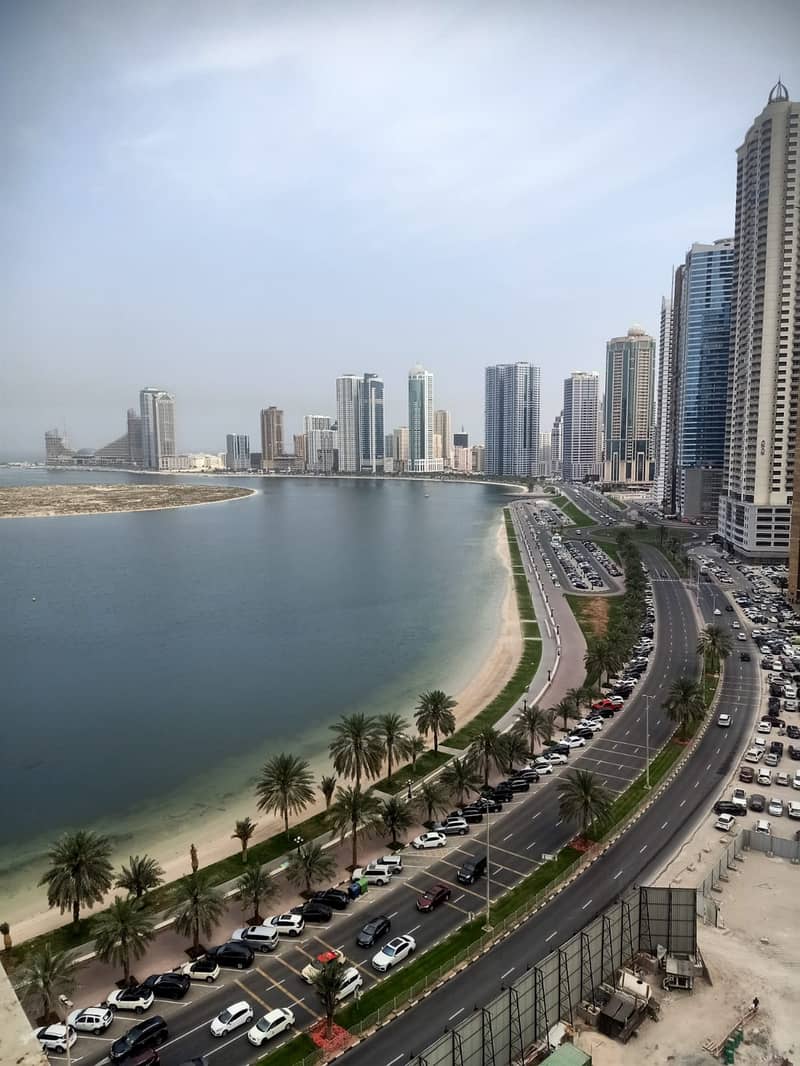 1 bedroom with parking and balcony sea view for rent in Al Waha tower, Sharjah, Al Khan