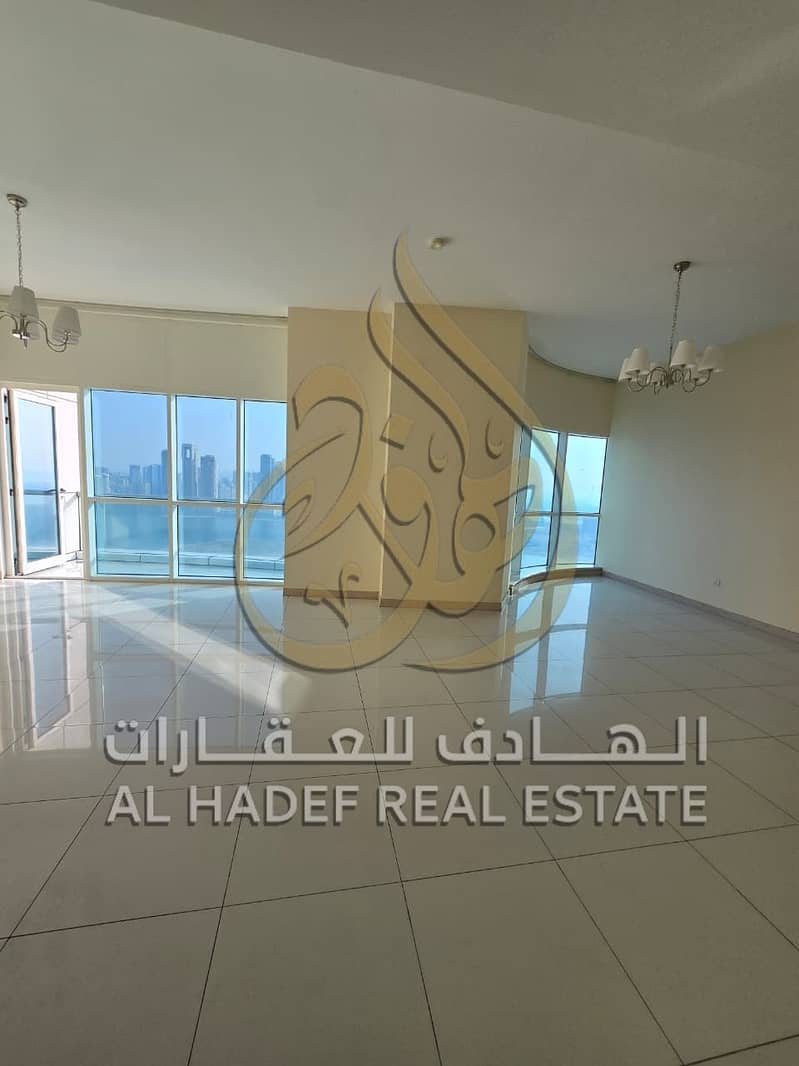 Spacious 3BR Apartment + Maid’s Room in Al Khan, Sharjah | Free AC | Free Gym | Free Swimming Pool | 2 Balconies | Family-Friendly | AED 95K Yearly