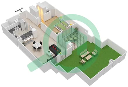 المخططات الطابقية لتصميم الوحدة 11 / GROUND FLOOR شقة 1 غرفة نوم - ريحان 6