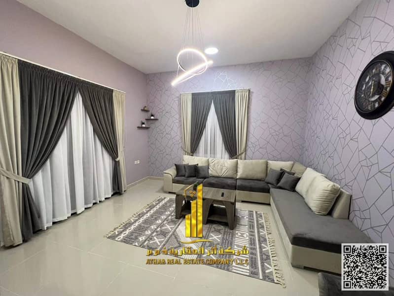 The most luxurious and beautiful furnished one-bedroom apartment for monthly rent in Ajman Corniche - near the Ship Roundabout Includes All bills