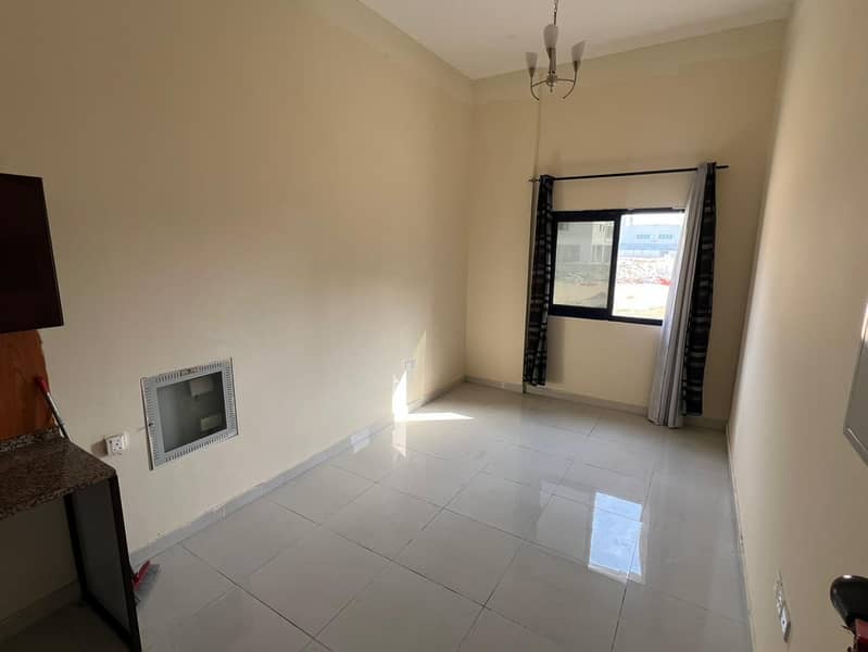 Brand new studio apartment for annual rent – first occupancy – in Al Jurf 3, Ajman. A prime location near the Tribal Area and the Chinese Market