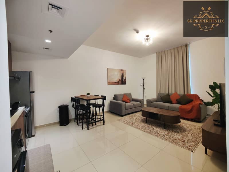 Elegant Fully Furnished 1BR Retreat | Modern Comfort | Prime Uptown Al Zahia Living