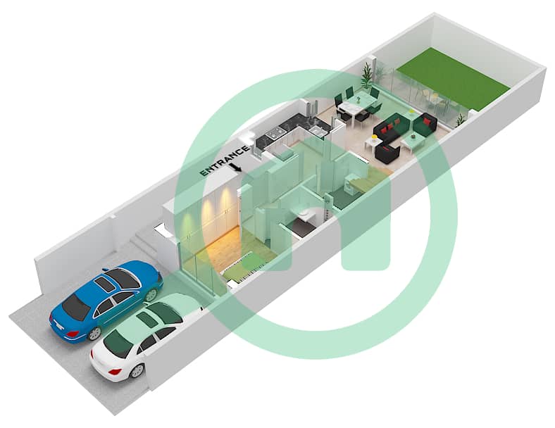 Costa Brava - 4 Bedroom Townhouse Type LTH-4B-M Floor plan Type LTH-4B-M Floor Ground interactive3D