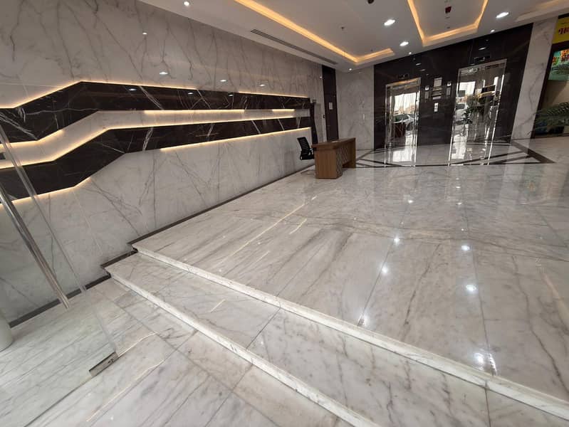 2 bedroom apartment for rent in Al Jurf 3 Ajman behind China Market AED 48K in 6 payments 2 master rooms 3 bathrooms balcony open view spacious layout