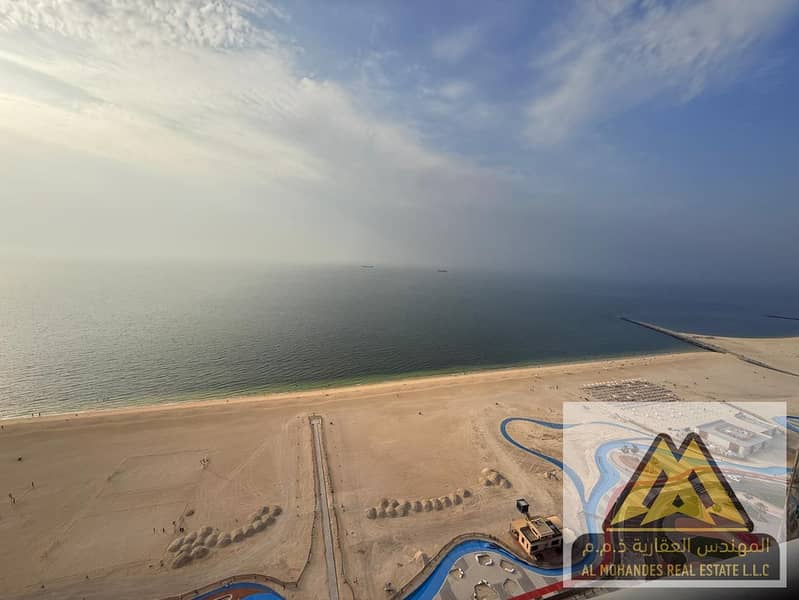 2 Bedroom Apartment for Annual Rent in Al Residence Towers Ajman Direct Sea View Master Bedroom 2 Bathrooms Free Parking Gym and Swimming Pool