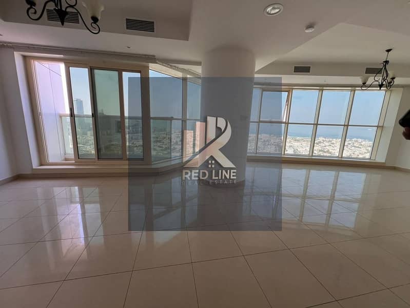 A 3-bedroom apartment with a living room is available in Al Majaz 3, with the possibility of paying in 4 or 6 installments. It features a free parking