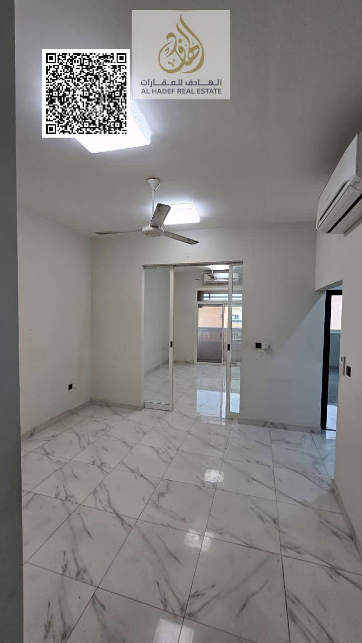 One-bedroom apartment with a living room and majlis (formal sitting room), second occupant, annual rent, with access to a swimming pool, gym, and gard