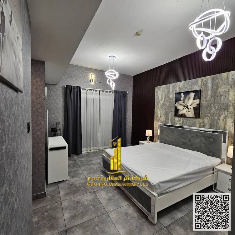 Furnished one-bedroom apartment for monthly rent in Ajman - Al Rashidiya 1 - Khalifa Street Includes bills and internet Ready to move in
