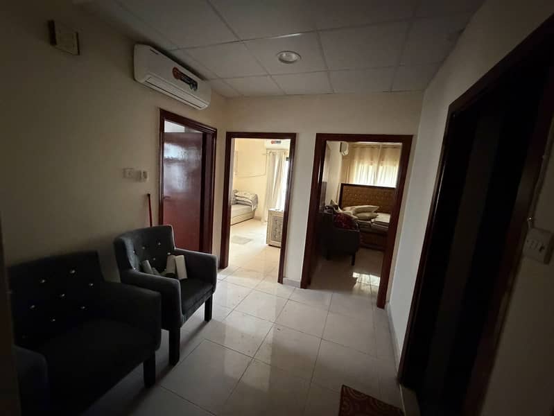 Special offer – Partially furnished 2-bedroom apartment on Ajman Corniche! Second row from Ajman Corniche – close to the sea