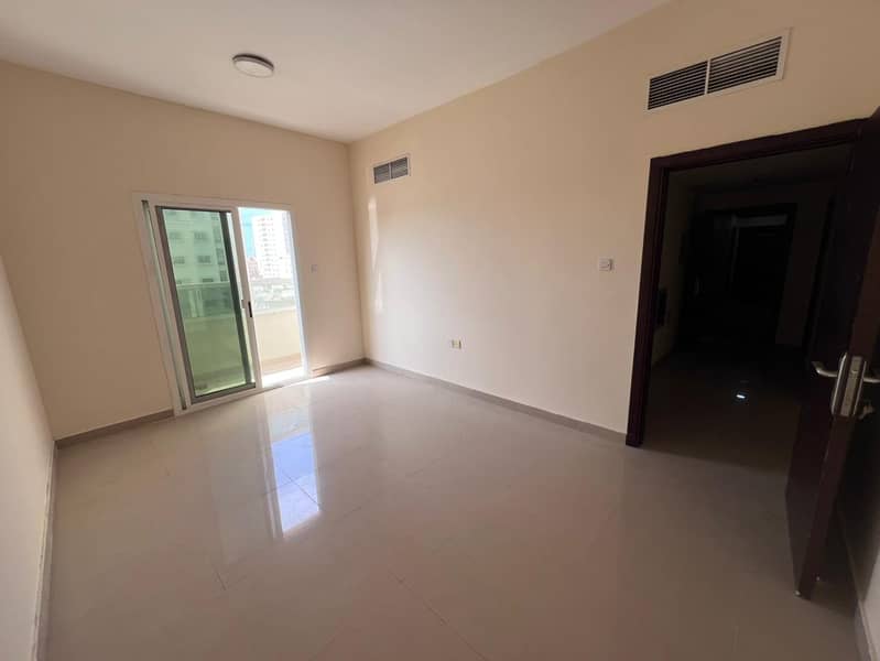 1 bedroom apartment with balcony for rent in Al Nuaimiya 3 Ajman near Indian School and Safeer Mall AED 30K in 6 payments central AC maintenance inclu