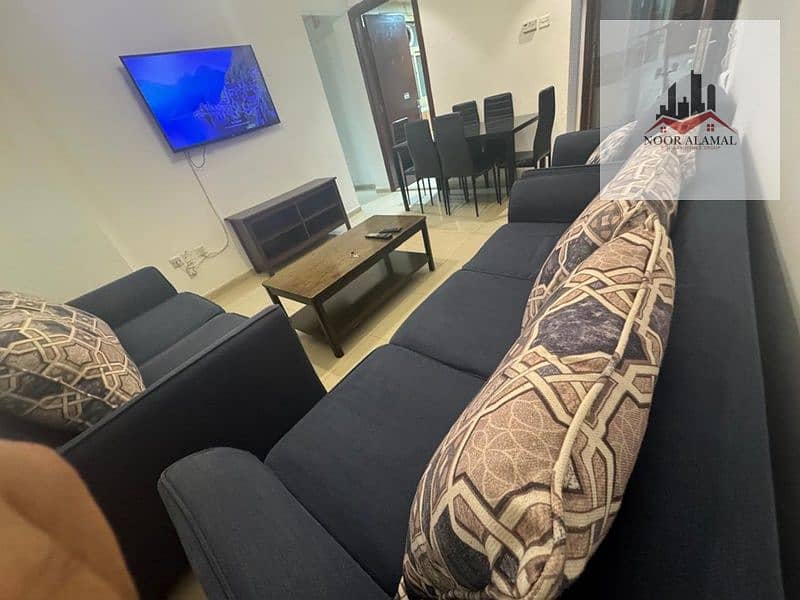 Sharjah, Al Khan, behind Afamia One bedroom, living room, kitchen, and bathroom. Price includes internet only.