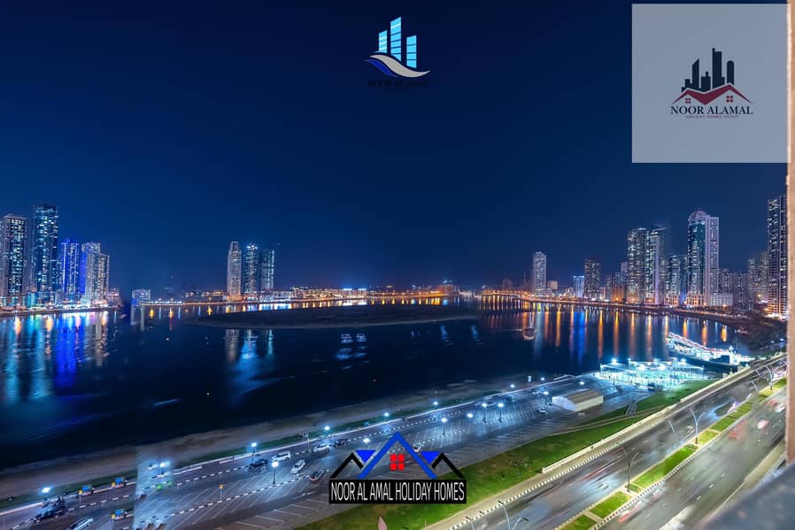 Sharjah, Al Taawun, second owner Duplex villa consisting of: 5 bedrooms, living room, maid's room with bathroom, 5 bathrooms, 2 balconies with direct