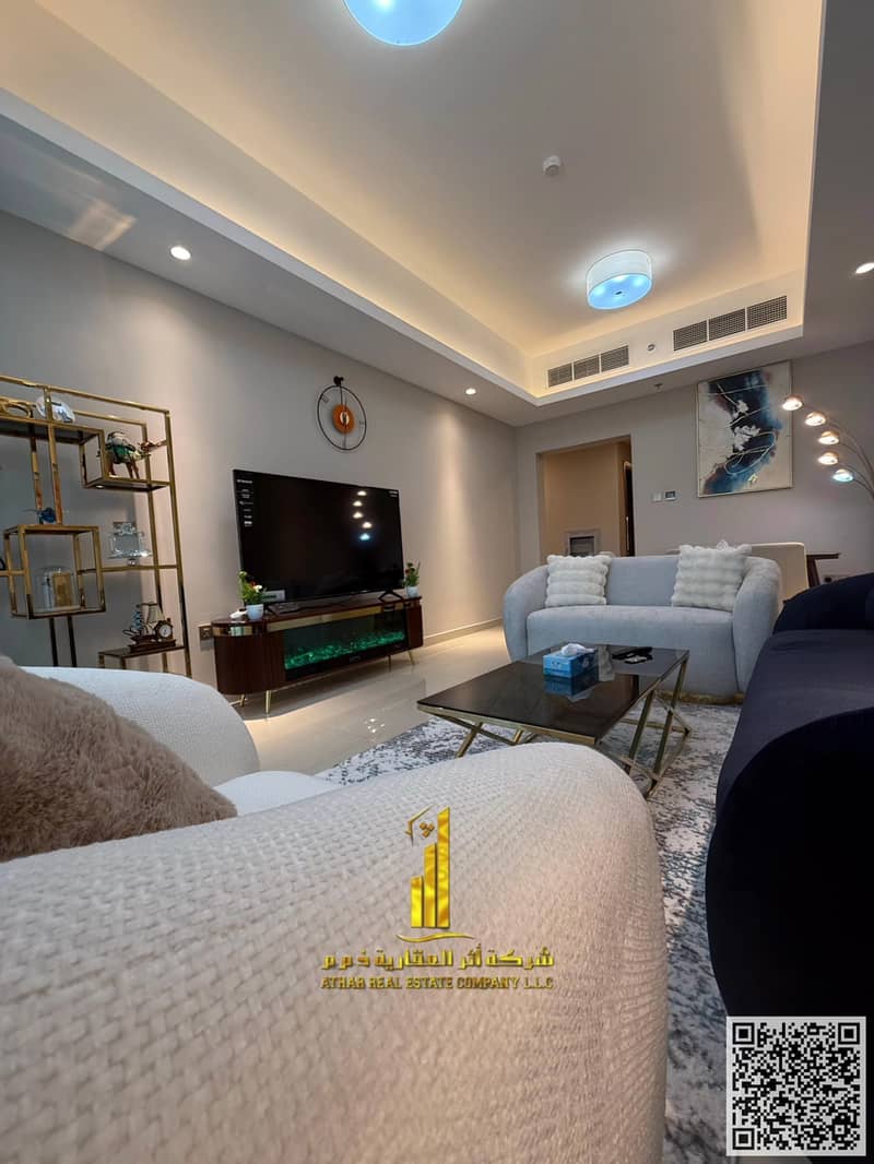 The most luxurious 1 room and hall, with balcony open view, Fully Furnished New, With a gym, swimming pool, and private parking.