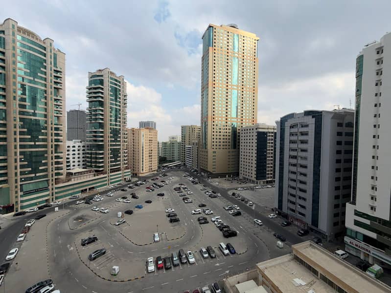 Free AC, one month free, and maid’s room. Prime, lively location near cafés, shops, all services, and close to the Dubai exit.