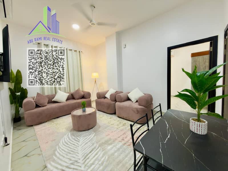 1bedroom for rent in ajman al rashidia3, new furniture including bills