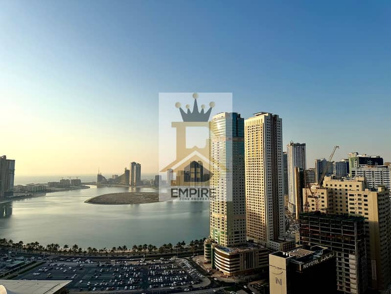 Spacious Appartment Full Sea view 1 month free Maintenance free in al taawun Sharjah 6 cheques payment Easy exit to dubai