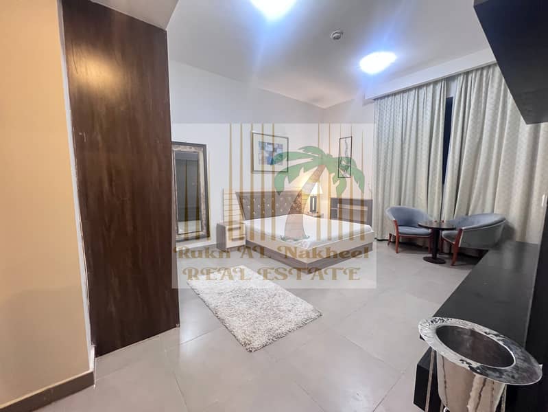 Lavish | luxury | gym pool parking free Fully furnished monthly master room with open view ready to move in good location for more details & informati