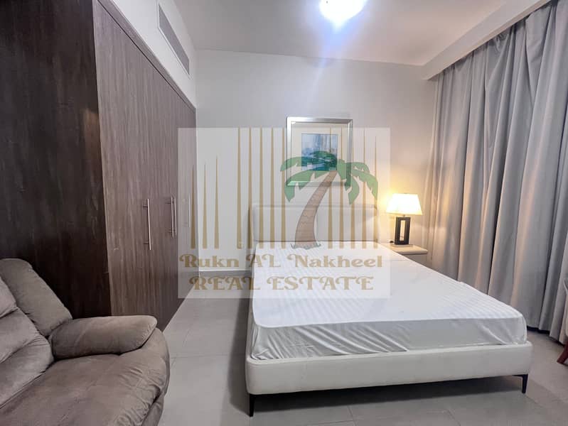 Lavish | luxury | gym pool parking free Fully furnished monthly one room with open view ready to move in good location for more details & information
