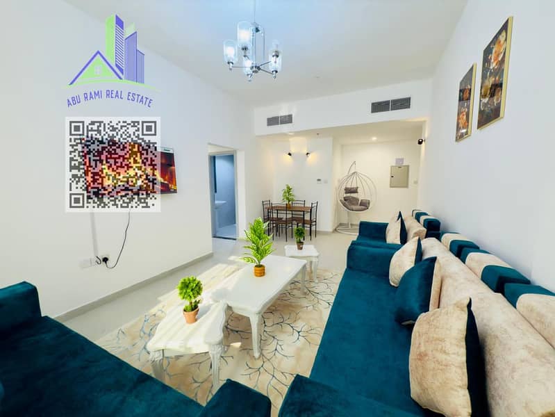 Luxury one-bedroom apartment for rent in Ajman Corniche / Al Nakheel 2 / New building