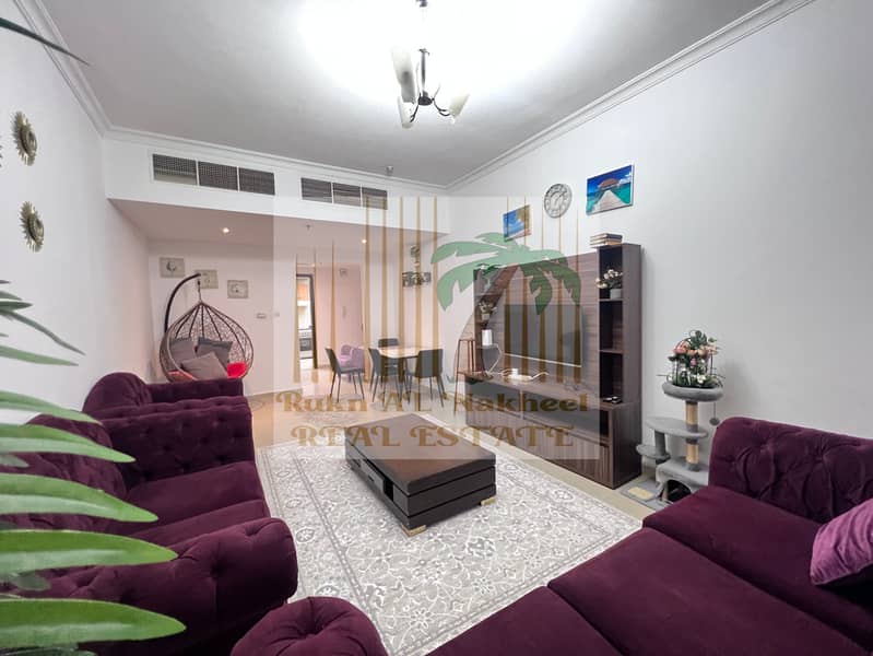 Free parking | Cheapest | lavish | Fully furnished monthly 2bhk 2bath with balcony open sea view ready to move in good location for more details conta