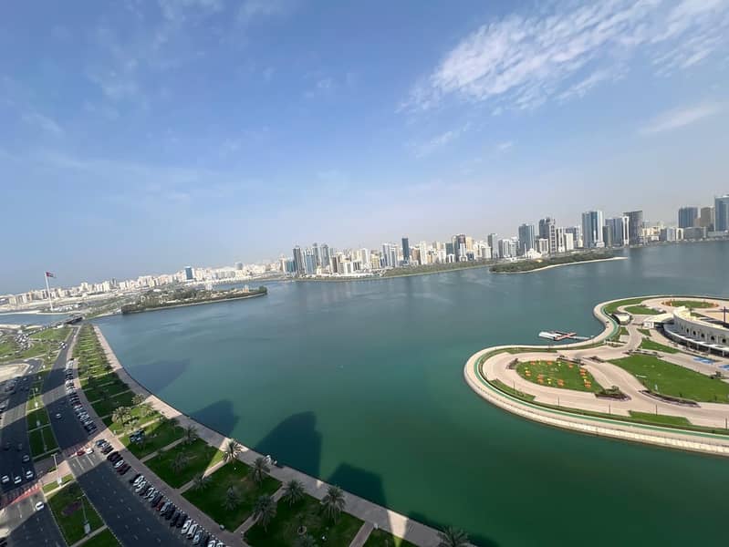 Luxury 3BR Sea View Apartment Al Majaz 3 Khalid Lagoon