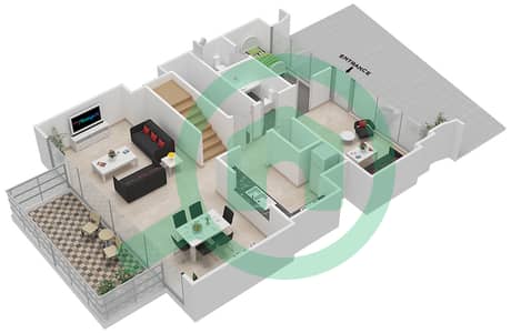 BLVD Heights Podium - 3 Bedroom Apartment Unit 217-218 Floor plan