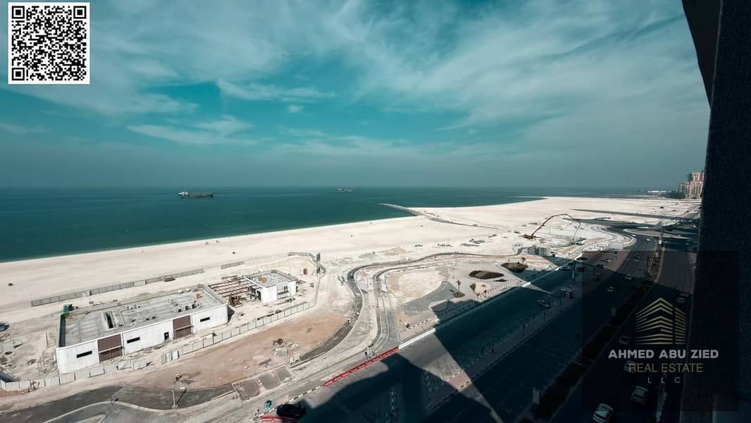 Three-bedroom apartment with living room for annual rent directly on Ajman Corniche - suitable for residential or commercial use