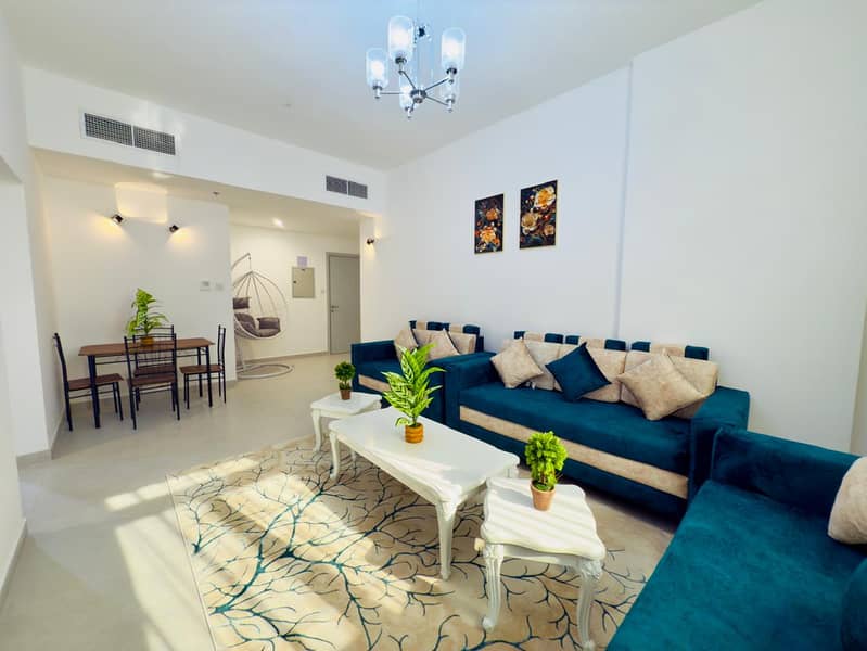 Ajman Corniche Area A vibrant and touristy location Near the Ship Roundabout Behind Thimar Al Bahar Restaurant One-bedroom apartment | Fully furnish