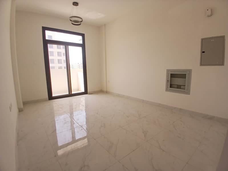 Brand new ||_ first shifting 1 Bedroom _with balcony only 40k 6 cheque _on road building al jada outside