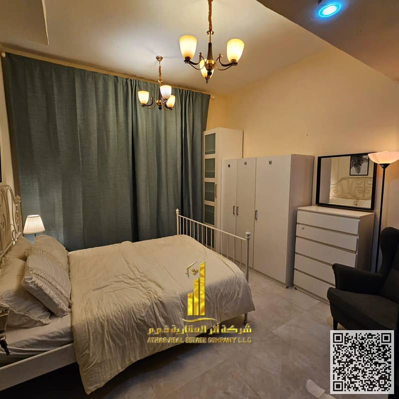 Luxurious apartment, one bedroom and a hall open view, fully furnished New with elegant furnishings and a fully equipped kitchen