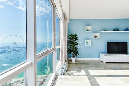 3 Bedroom Apartment for Rent in Jumeirah Beach Residence (JBR), Dubai - High Floor 3BR + Maid | Sea & Marina View