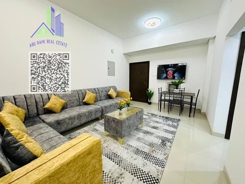 Furnished 1 BHK | New building | Weekly rentals available starting from 1500 dirhams!