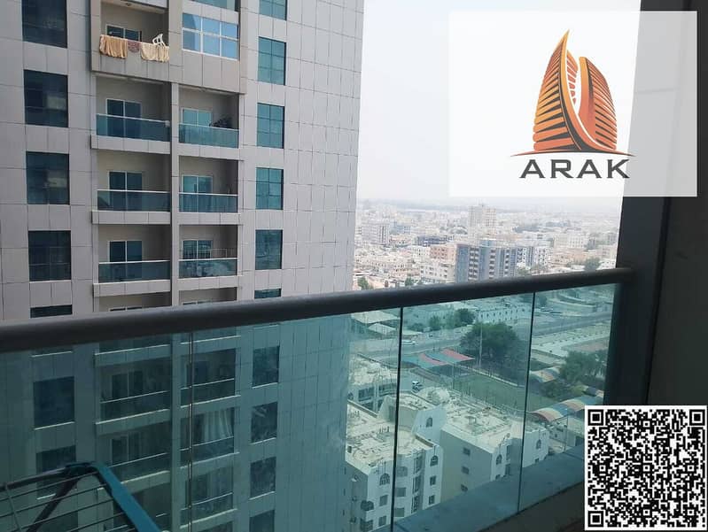 For monthly rent a fully furnished two bedroom apartment with living hall in City Tower Ajman, located in a prime central area close to all services s
