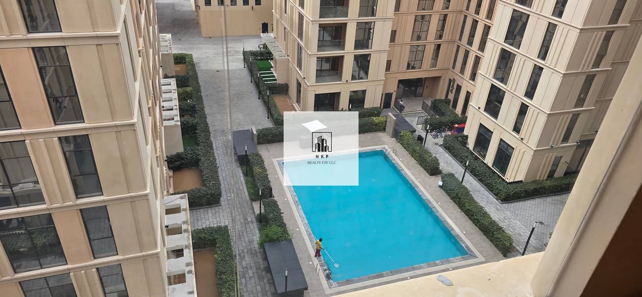 Spacious luxurious brand new 3bhk apartment with closed kitchen maid room balcony pool view