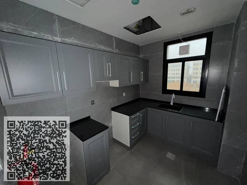 For rent: Brand new building, first occupancy. One bedroom, living room, two bathrooms, balcony, central air conditioning. Spacious apartments in a pr