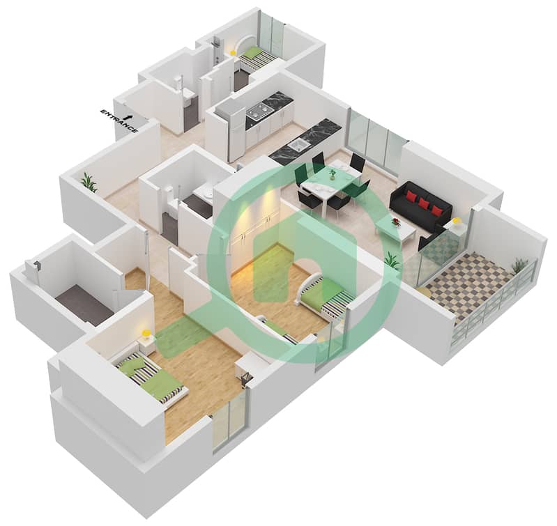 Floor plans for Type/unit B / UNIT 5 FLOOR 5,6 2-bedroom Apartments in ...