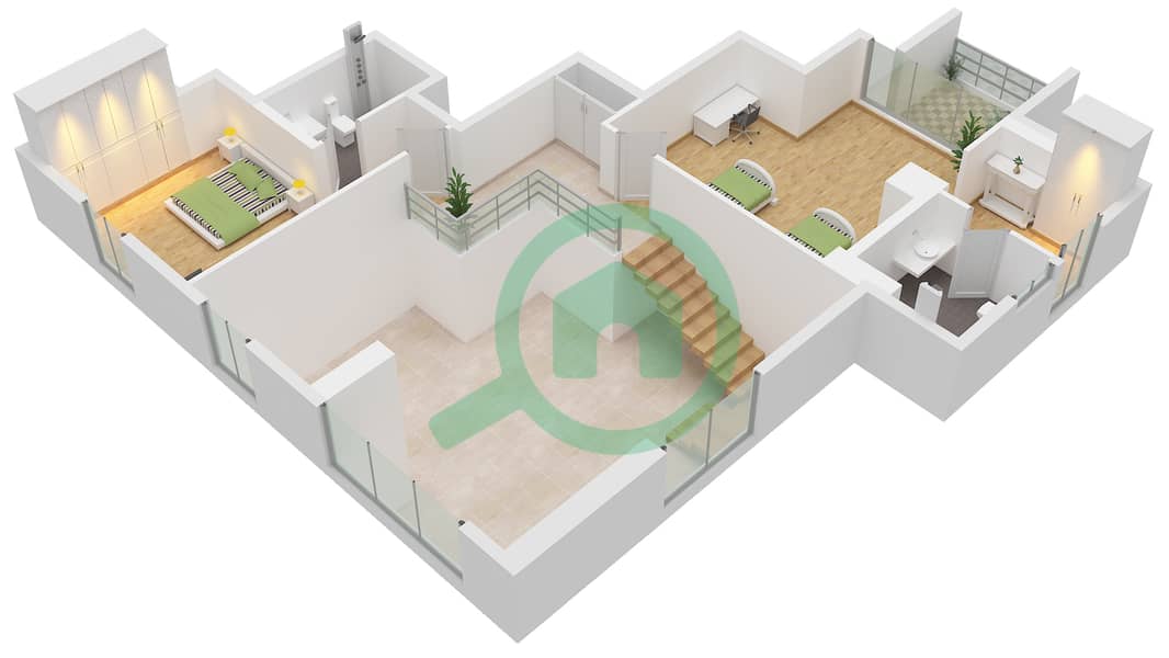 Type A Unit 3 Floor 33 Upper Nexara Tower - 3 Bedroom Apartment Type/unit A / UNIT 3 FLOOR 32,33 Floor plan Type A Unit 3 Floor 33 Upper interactive3D