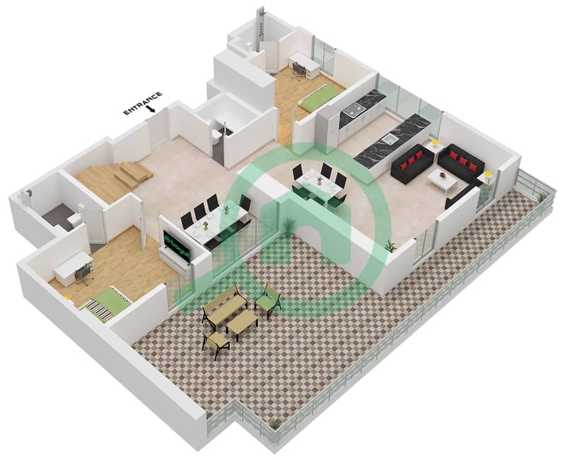 Type C Unit 2 Floor 5,24 Lower Nexara Tower - 5 Bedroom Apartment Type/unit C / UNIT 2FLOOR 5,24,6,25 Floor plan Type C Unit 2 Floor 5,24 Lower interactive3D