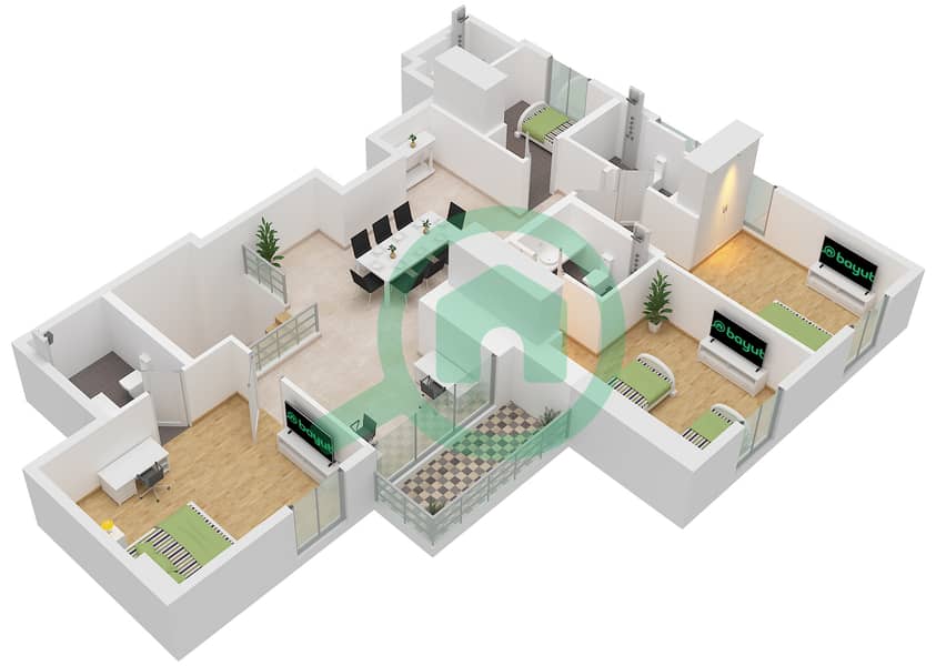 Type C Unit 2 Floor 6,25 Upper Nexara Tower - 5 Bedroom Apartment Type/unit C / UNIT 2FLOOR 5,24,6,25 Floor plan Type C Unit 2 Floor 6,25 Upper interactive3D