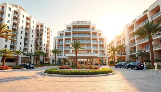مبنى سكني 9 غرف نوم للبيع في تجارية مويلح، الشارقة - Photorealistic_exterior_of_a_modern_UAE_style_residential_tower_8_10_stories_elegant_white_and_sand_colored_facade_with_Arabic_inspired_geometric_detailing_and_recessed_balconies_with_glass_and_metal_railings. _Steppe. jpeg