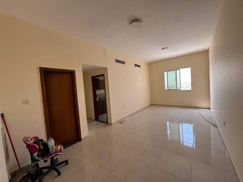 1-bedroom apartment in Al Rawda, Ajman, new building, 2 baths, master, balcony, central gas, 32k AED, 6 installments.