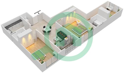 Paradise Lakes B9 - 3 Bedroom Apartment Type A3 Floor plan