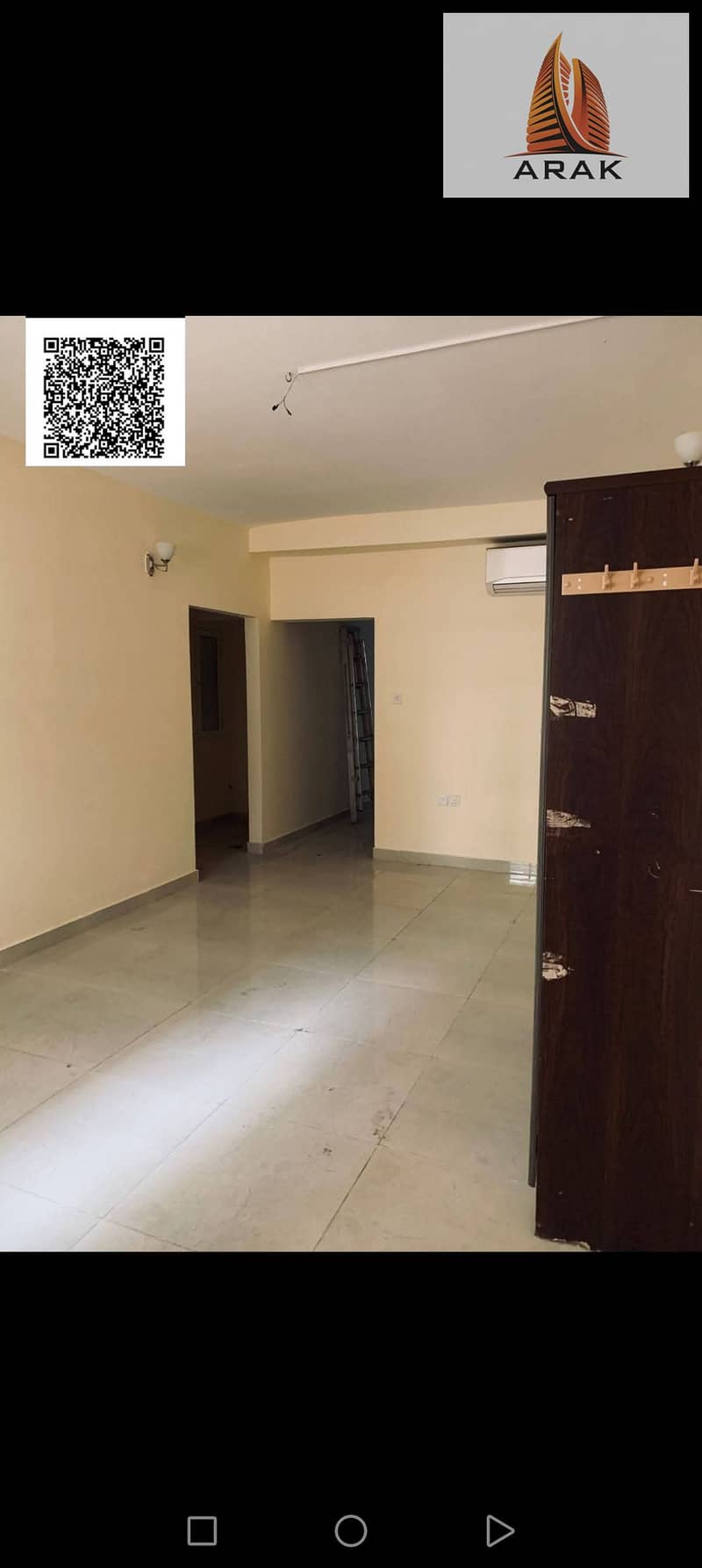 Apartment for annual rent in Ajman, Al Rashidiya area: one bedroom, living room, and two bathrooms.