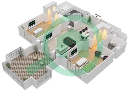 Yansoon 5 - 2 Bedroom Apartment Unit 1 FLOOR 1 Floor plan