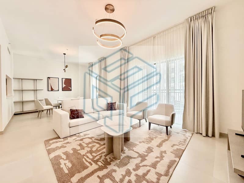 High Floor 2 bed +maids + study fully furnished - Golf, Sea and Community View